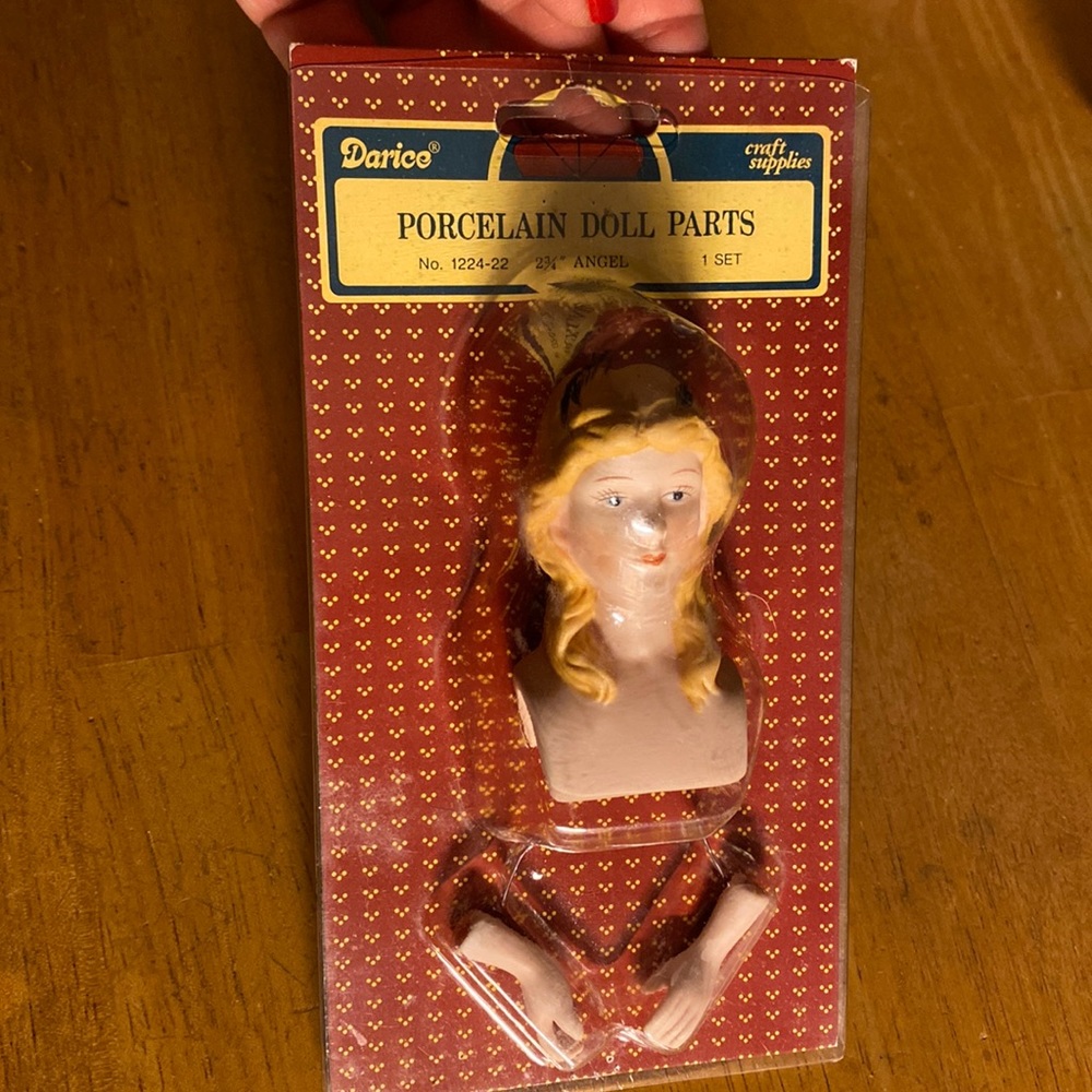 VTG Darice Porcelain Doll Part 2.75” Angel Head Chest Arms Hands Craft # 1224-22